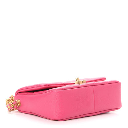 Chanel Shiny Caviar Quilted Small Chain Melody Flap Dark Pink 3 of 8