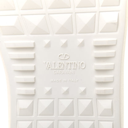 Valentino Garavani Calfskin Womens Rockstud Open Sneakers 40 White Pink 7 of 10