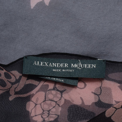 Alexander McQueen Silk Chiffon Geisha Skull Scarf Black 7 of 7