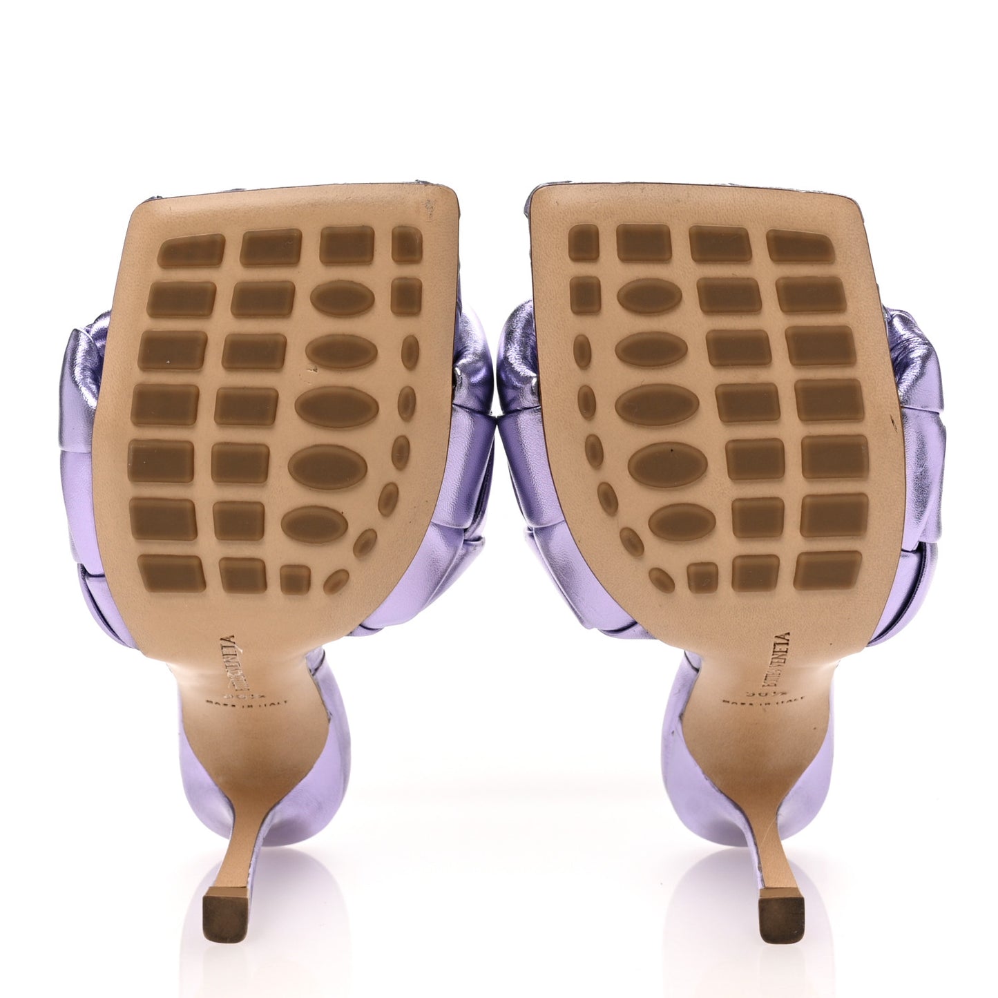 Metallic Nappa Maxi Reflection Weave Lido 90mm Mule Sandals 36.5 Wisteria