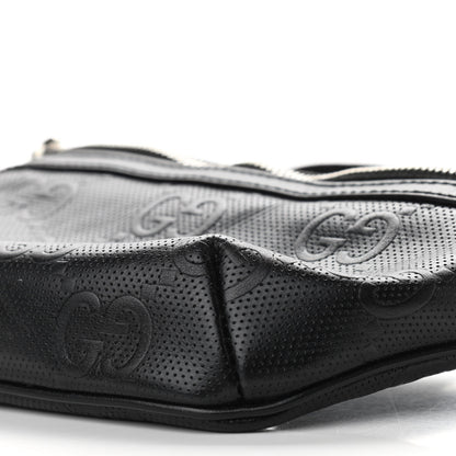 Gucci Calfskin GG Tennis Embossed Belt Bag Black 10 of 12