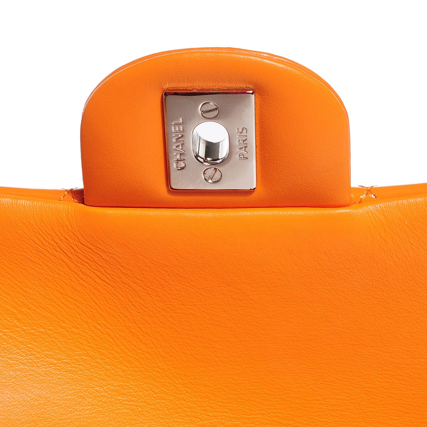 Patent Quilted Extra Mini Flap Light Orange