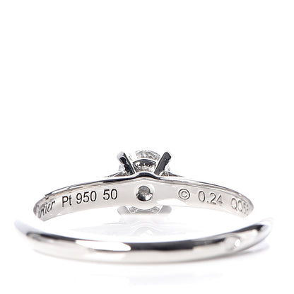 Cartier Platinum Diamond .24ct Solitaire 1895 Engagement Ring 50 5.25 5 of 8