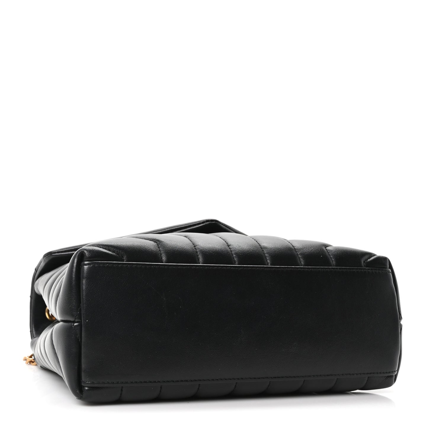 Calfskin Y Quilted Monogram Small Loulou Chain Satchel Black Black
