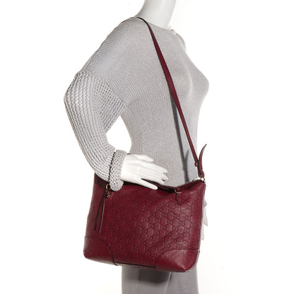 Gucci Guccissima Medium Bree Foldover Tote Classic Ruby 2 of 9