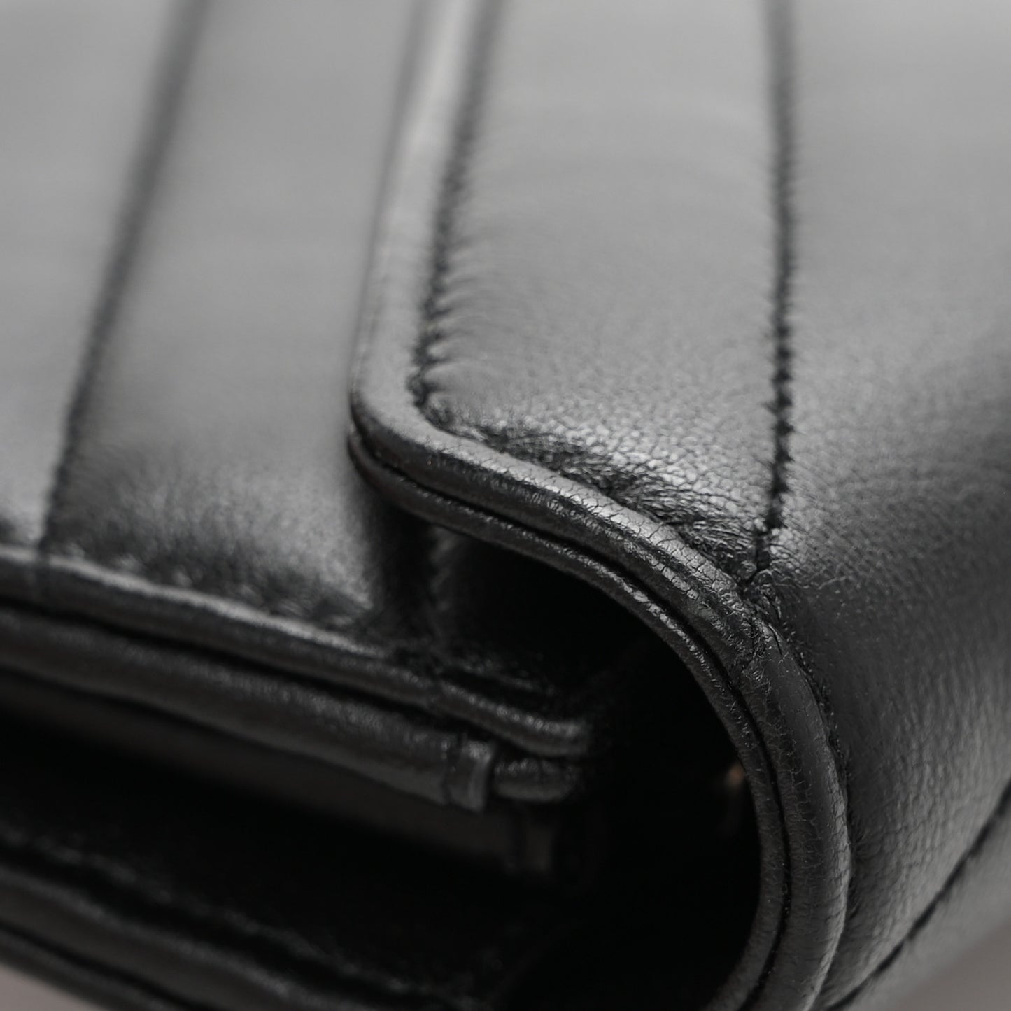Lambskin Y Quilted Monogram Large Loulou Flap Wallet Black