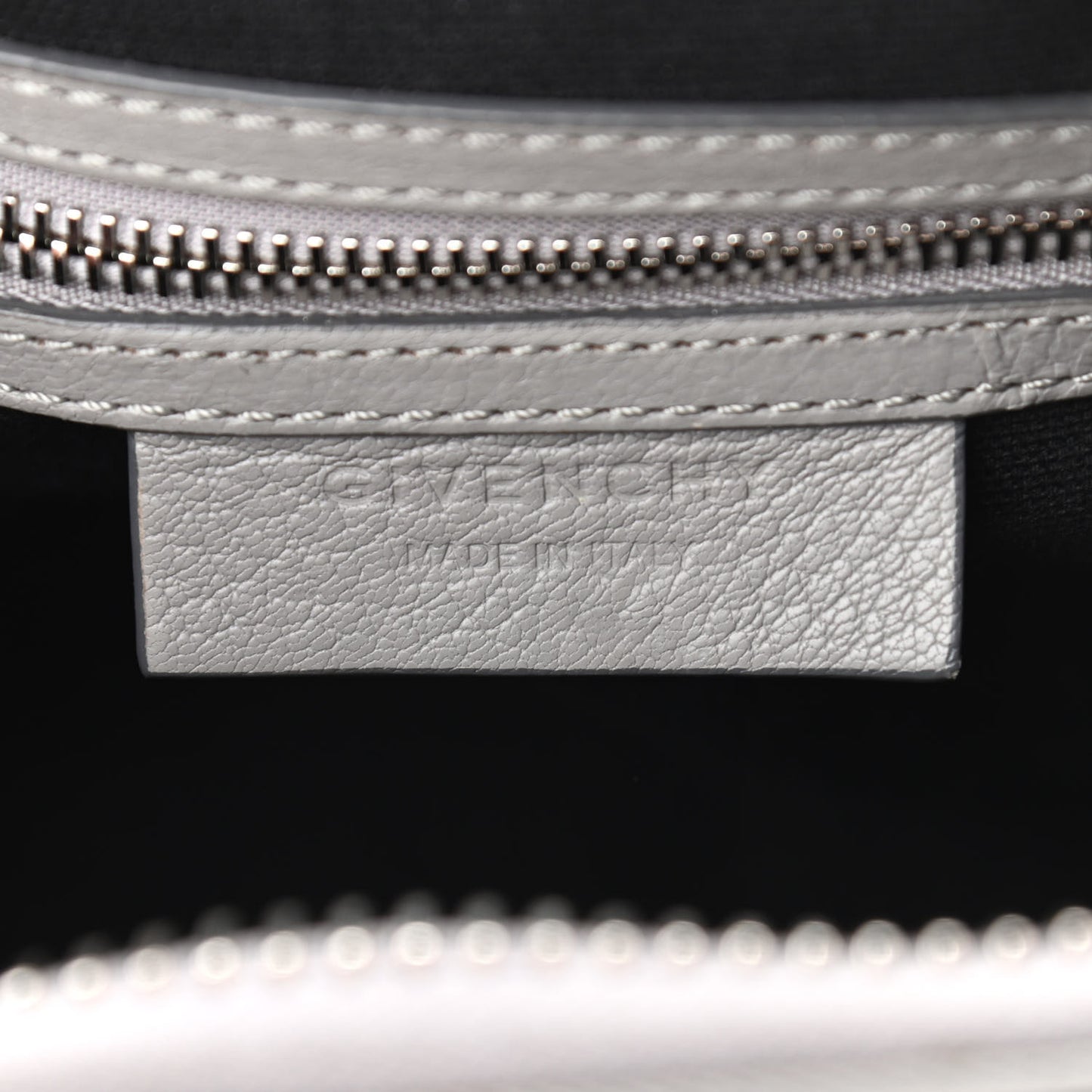 Sugar Goatskin Mini Antigona Pearl Grey