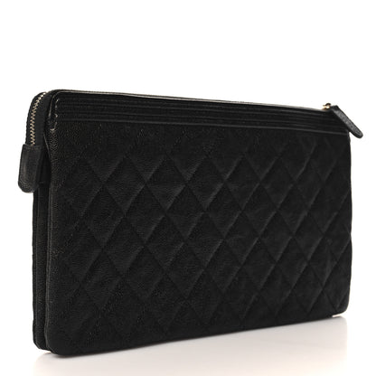 Chanel Caviar Quilted Small Zipped Boy Pouch Black 3 of 11