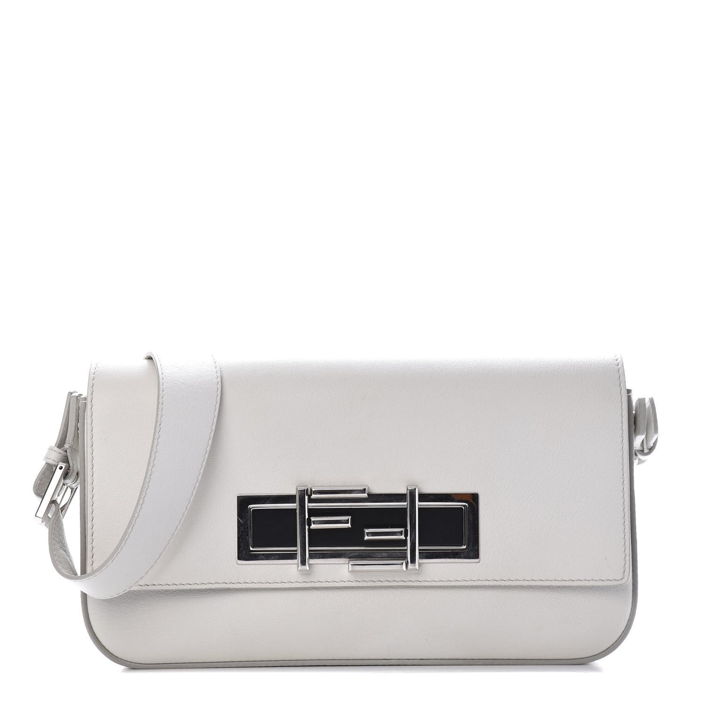 Vitello Dolce Bi-Color 3Baguette Shoulder Bag White Black