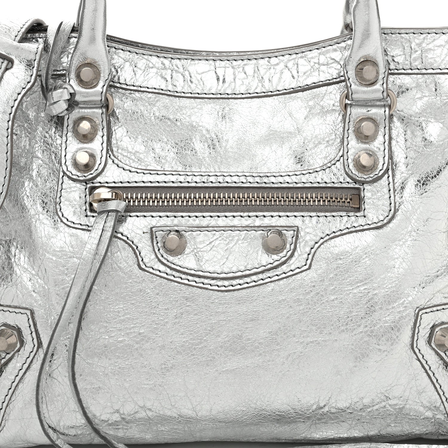 Balenciaga Agneau Classic Silver Hardware S City Aluminum 9 of 12