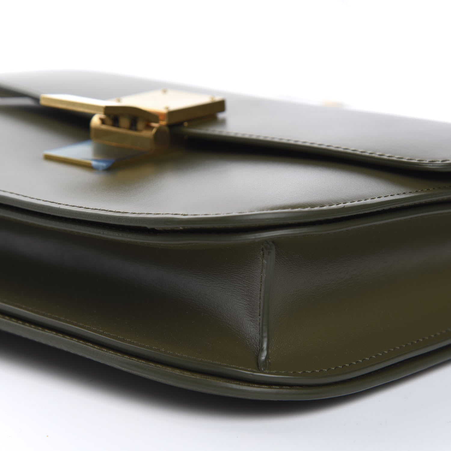 Celine Box Calfskin Classic Box Medium Flap Bag Army Green 7 of 9