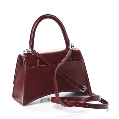 Balenciaga Shiny Box Calfskin Small Hourglass Top Handle Bag Dark Red 3 of 9