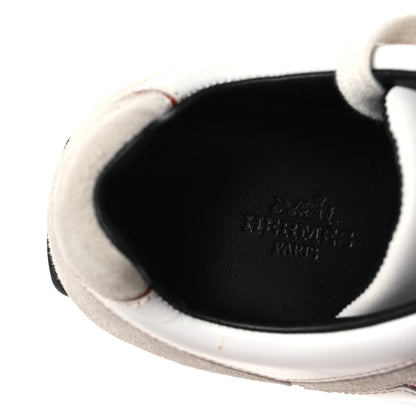 Hermes Calfskin Suede Goatskin Womens Chris Sneakers 36 White Multicolor 9 of 13