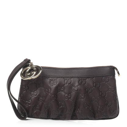 Gucci Guccissima Signature New Britt Wristlet Chocolate 1 of 4