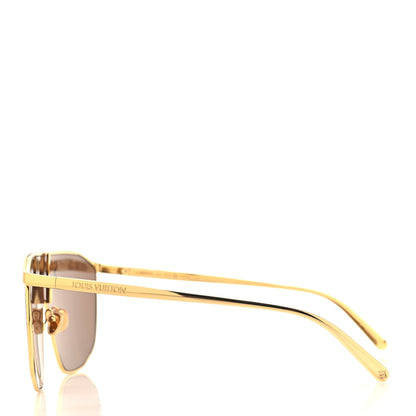 Louis Vuitton Metal LV Golden Mask Sunglasses Z1717U Gold 3 of 8