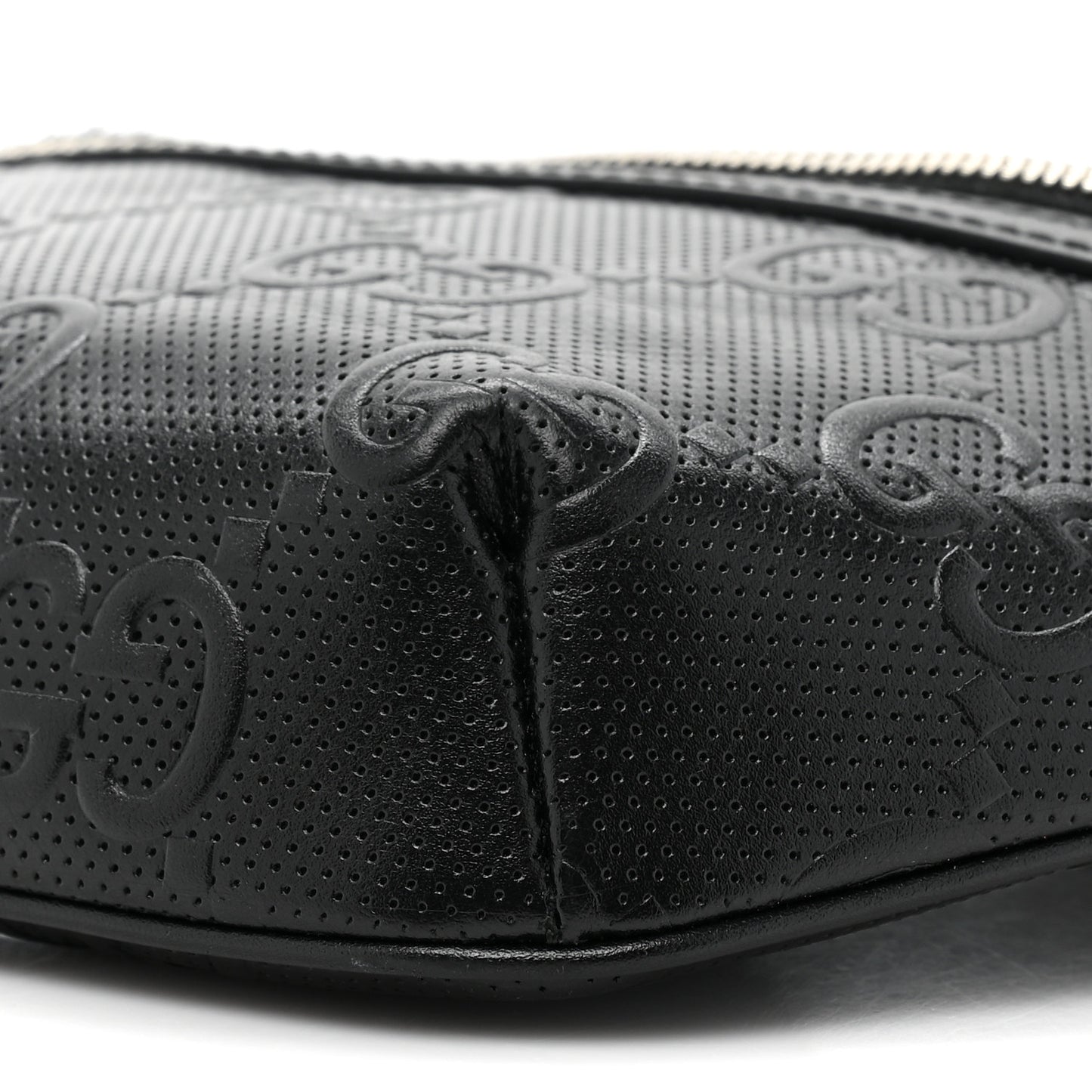 Calfskin GG Tennis Embossed Belt Bag Black