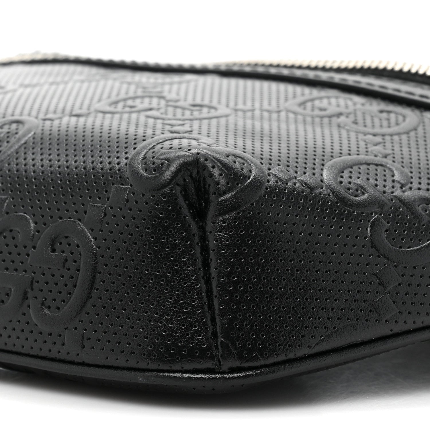 Gucci Calfskin GG Tennis Embossed Belt Bag Black 8 of 12