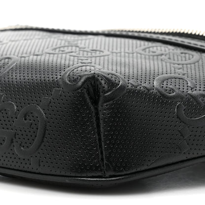 Gucci Calfskin GG Tennis Embossed Belt Bag Black 8 of 12
