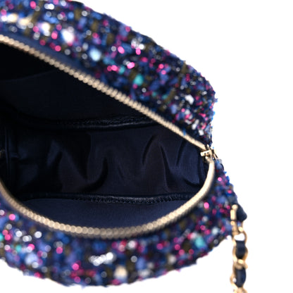 Chanel Tweed Quilted Round Clutch With Chain Multicolor 4 of 8