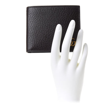 Gucci Calfskin Boar Effect GG Marmont Bi-Fold Wallet Black 2 of 9