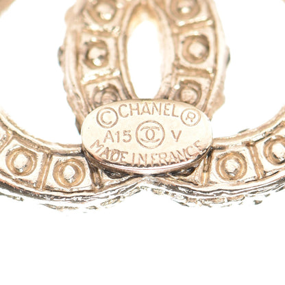 Chanel Crystal Pearl CC Earrings Light Gold 4 of 5