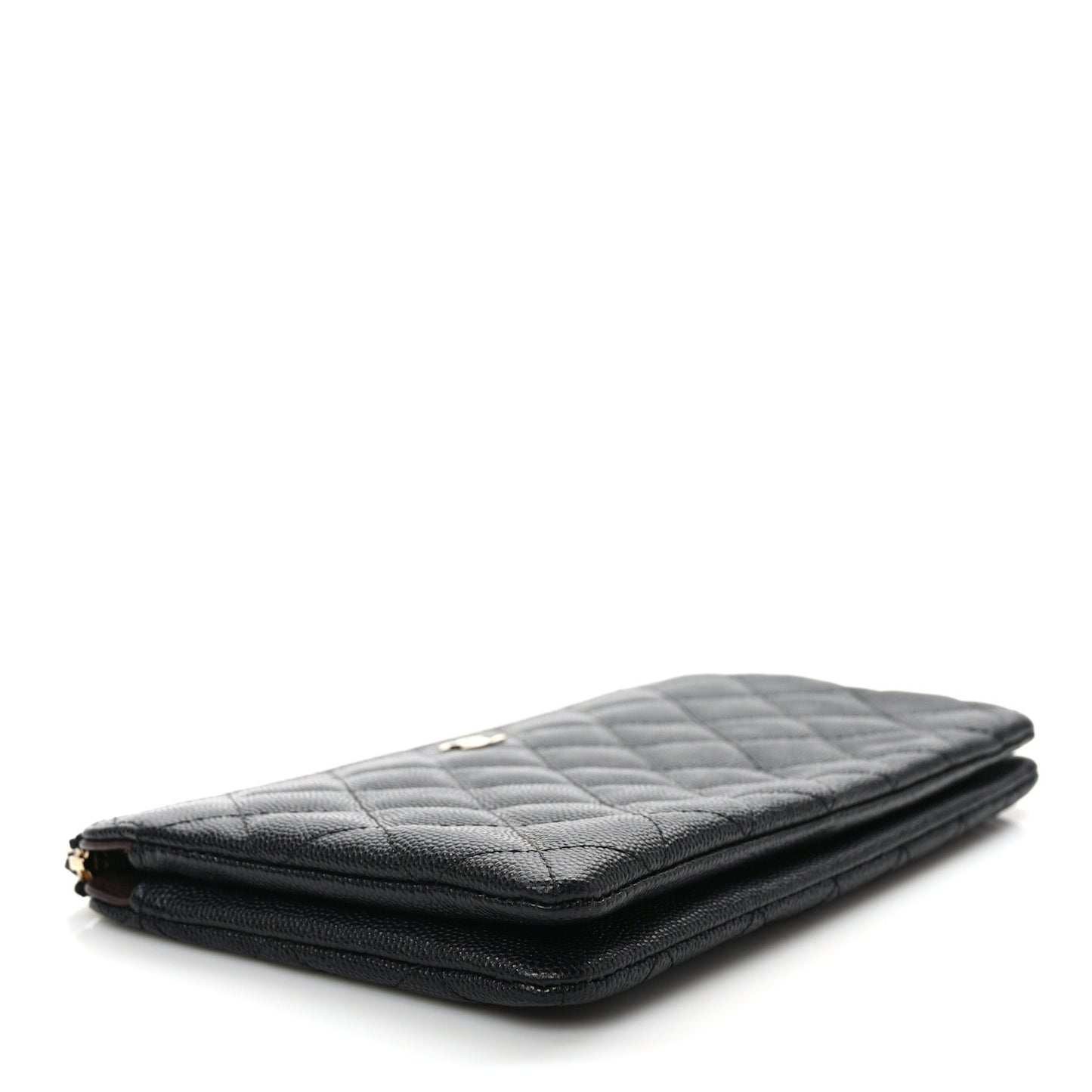 Caviar Quilted Small Zipped Pouch Black