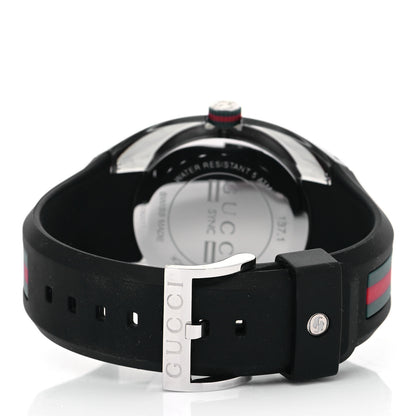 Gucci Stainless Steel Rubber 46mm Sync Web Quartz Watch Grey 3 of 5