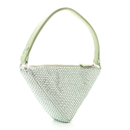 Prada Satin Crystal Triangle Pouch Acqua 3 of 10