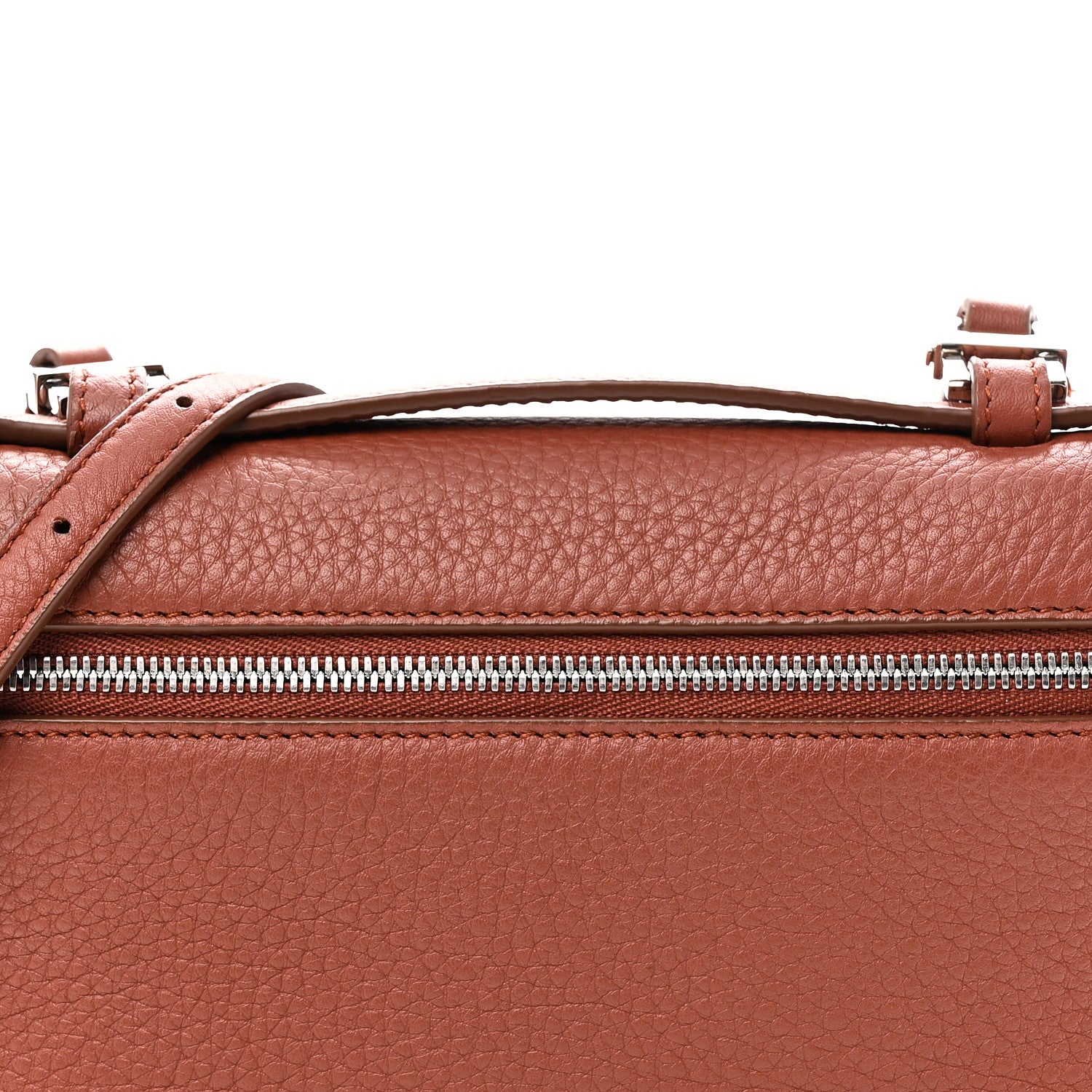 Loro Piana Grained Calfskin L19 Extra Pocket Pouch Kummel 7 of 11