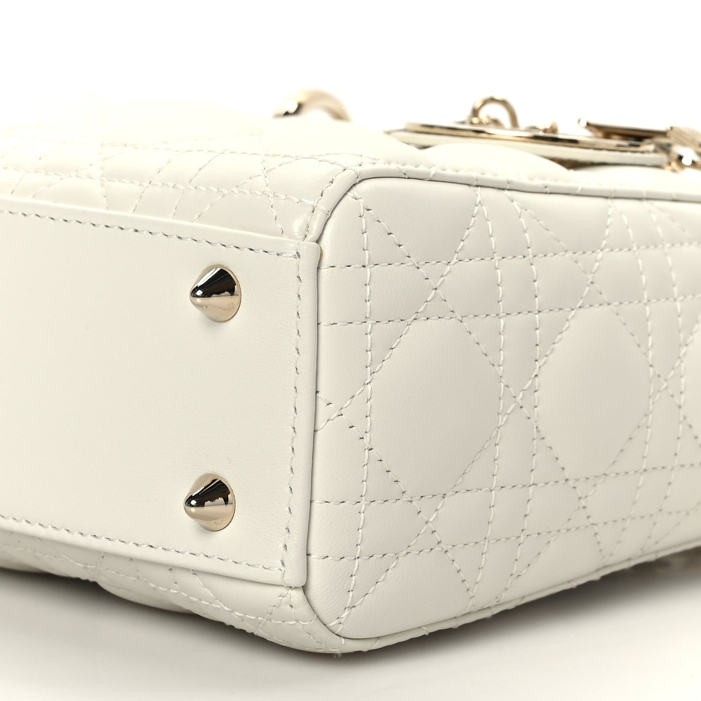 Lambskin Cannage Small My ABCDior Lady Dior White