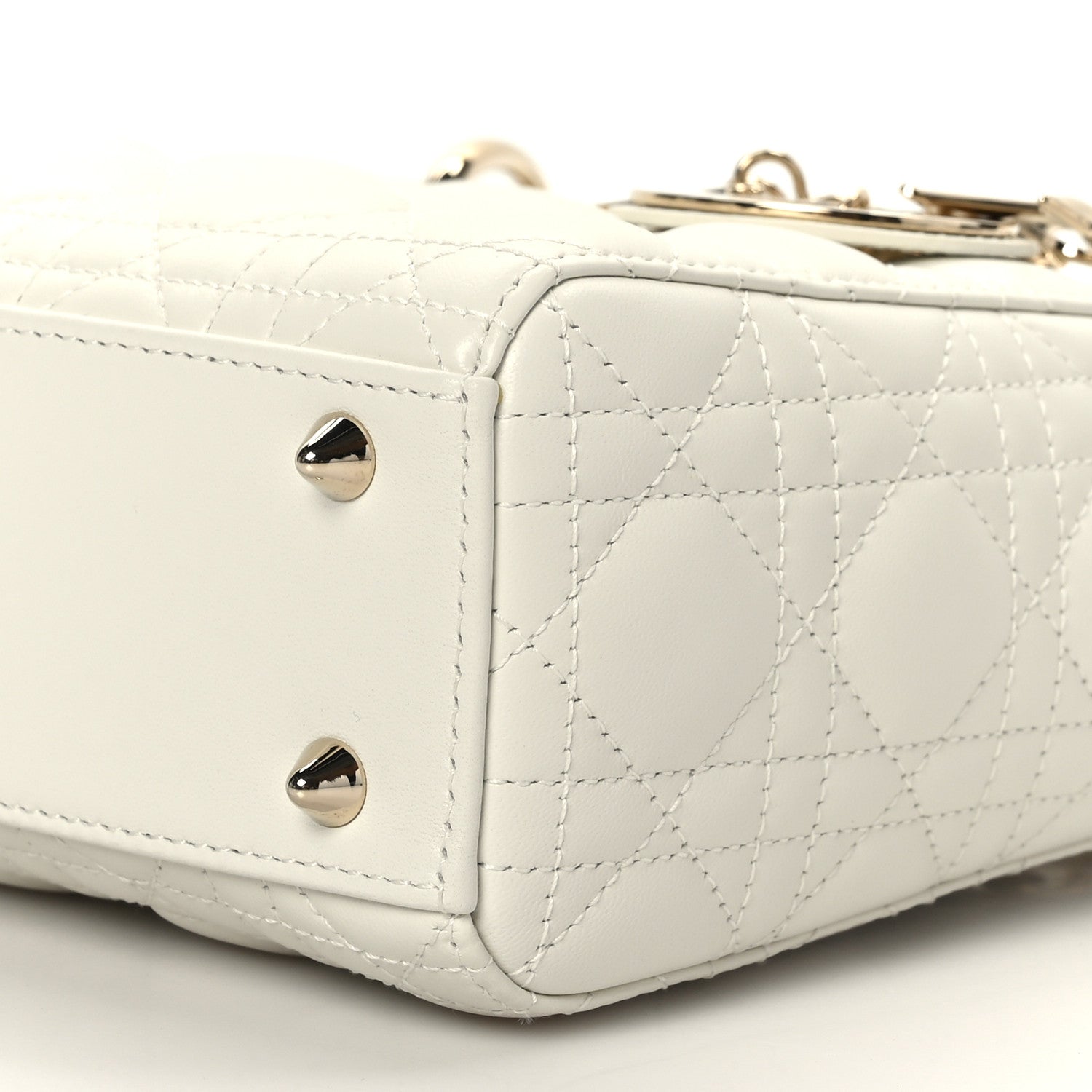 Christian Dior Lambskin Cannage Small My ABCDior Lady Dior White 9 of 9