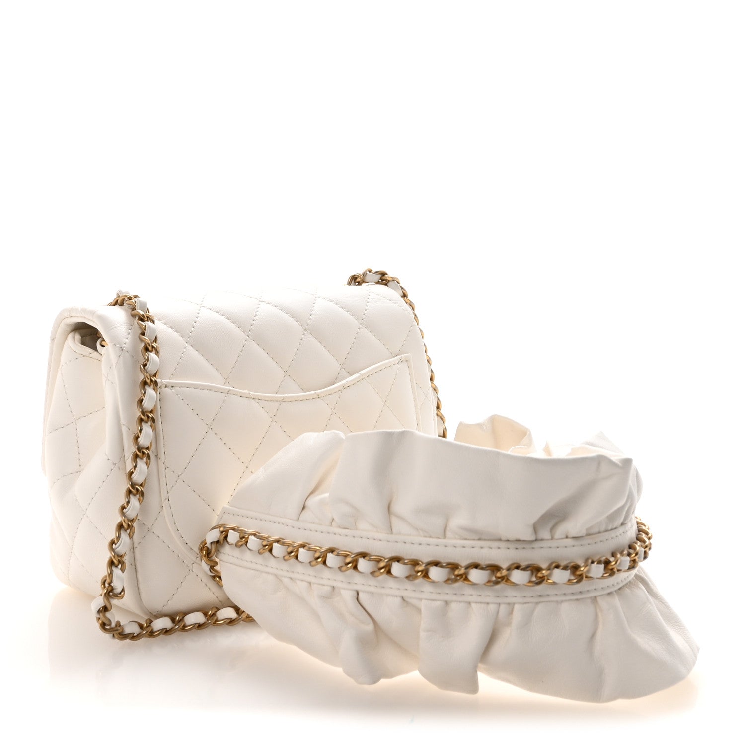 Chanel Lambskin Quilted Mini Romance Square Flap White 1878866