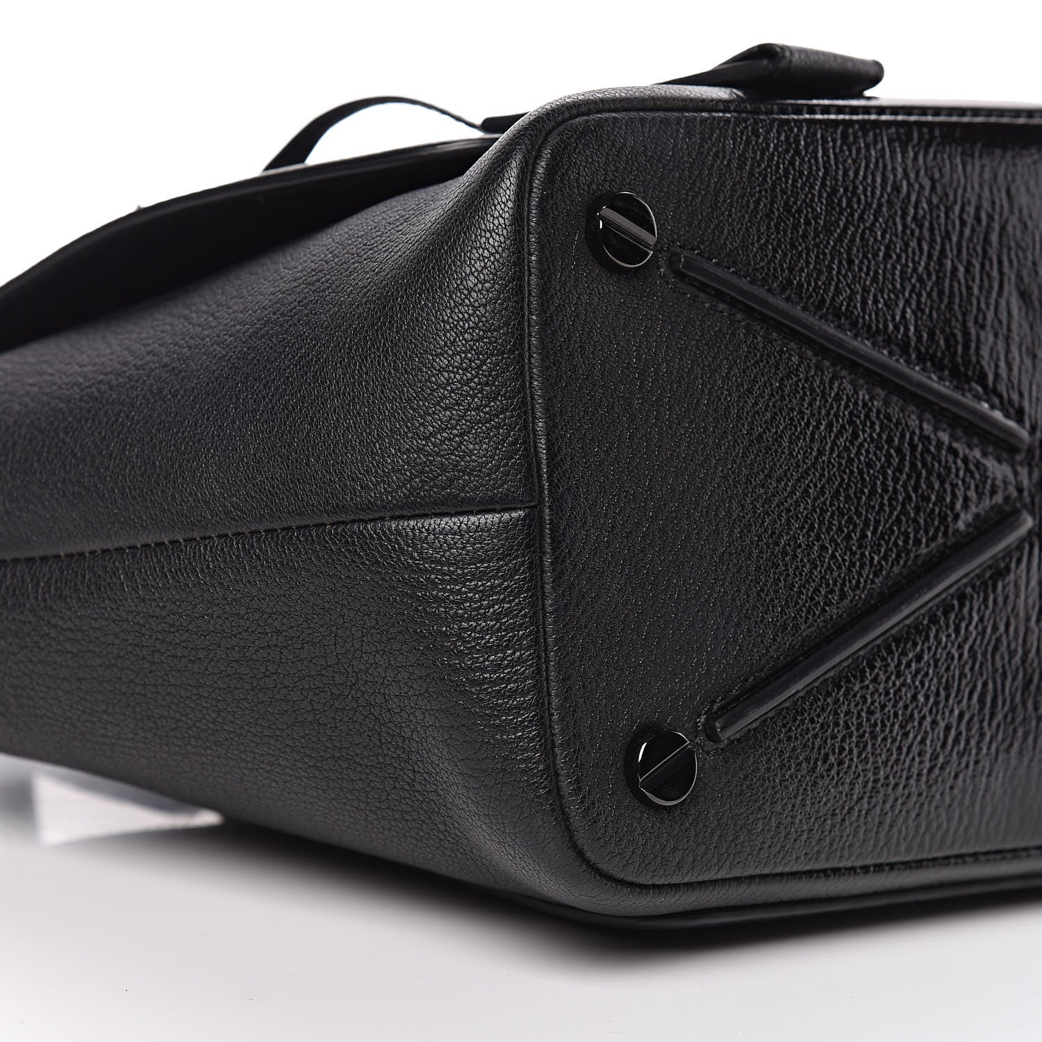 Valentino Garavani Patent Pebbled Calfskin Small Demilune Double Handle Satchel Black 9 of 11