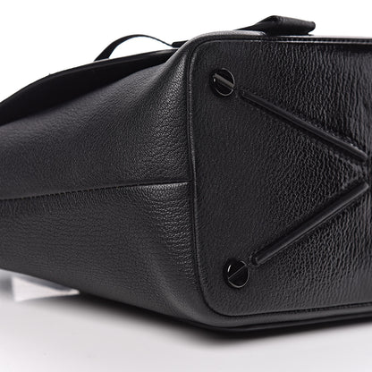 Valentino Garavani Patent Pebbled Calfskin Small Demilune Double Handle Satchel Black 9 of 11