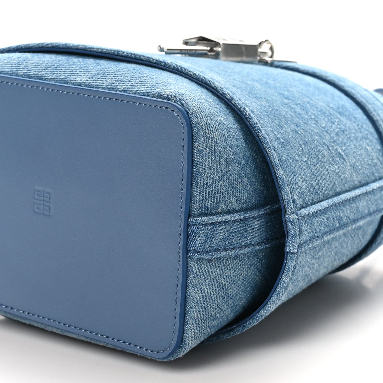 Givenchy Denim Shark Lock Bucket Bag Medium Blue 9 of 9
