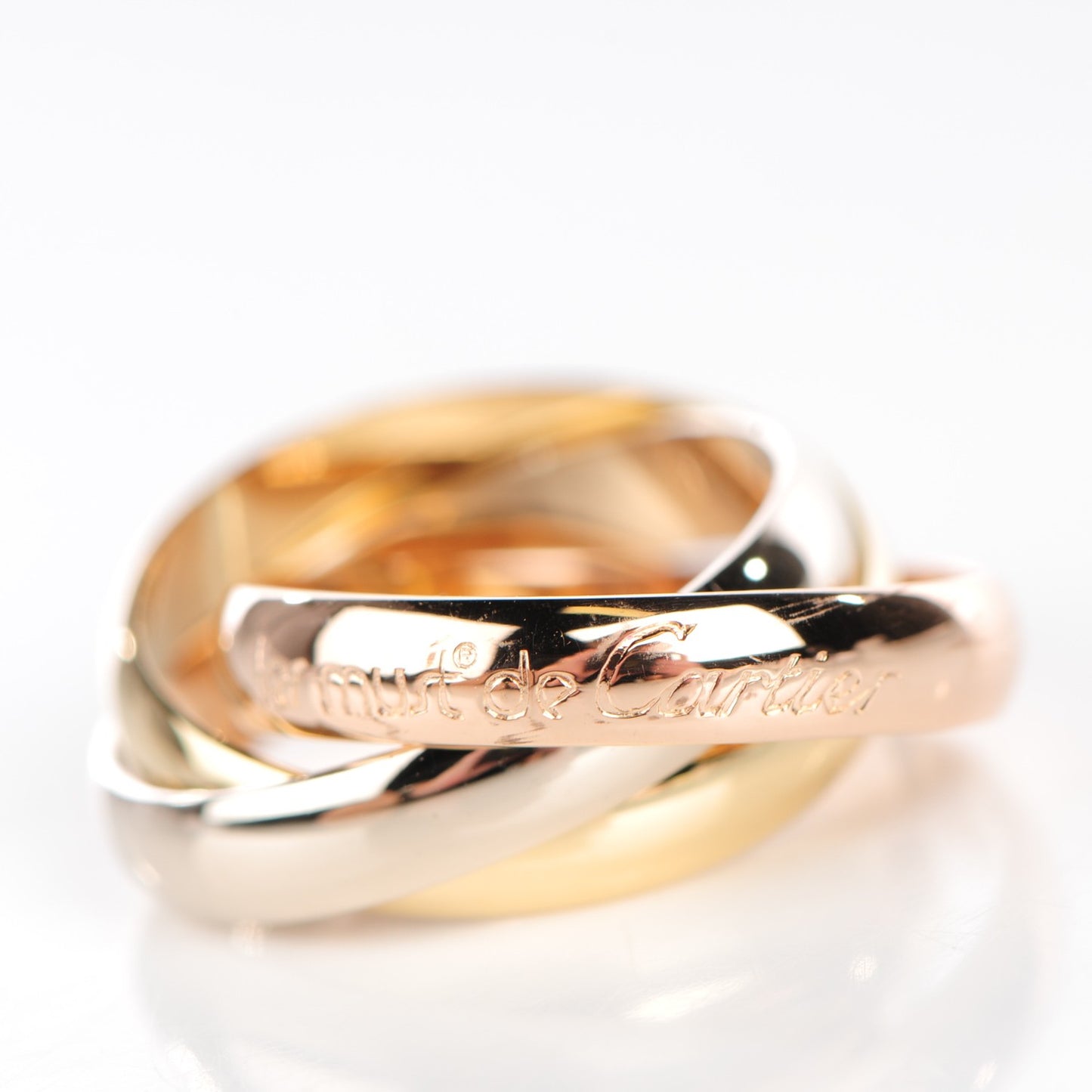 18K Pink Yellow White Gold Classic Trinity Ring 48 4.5