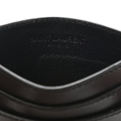 Saint Laurent Calfskin Studded Monogram Credit Card Case Black 6 of 7