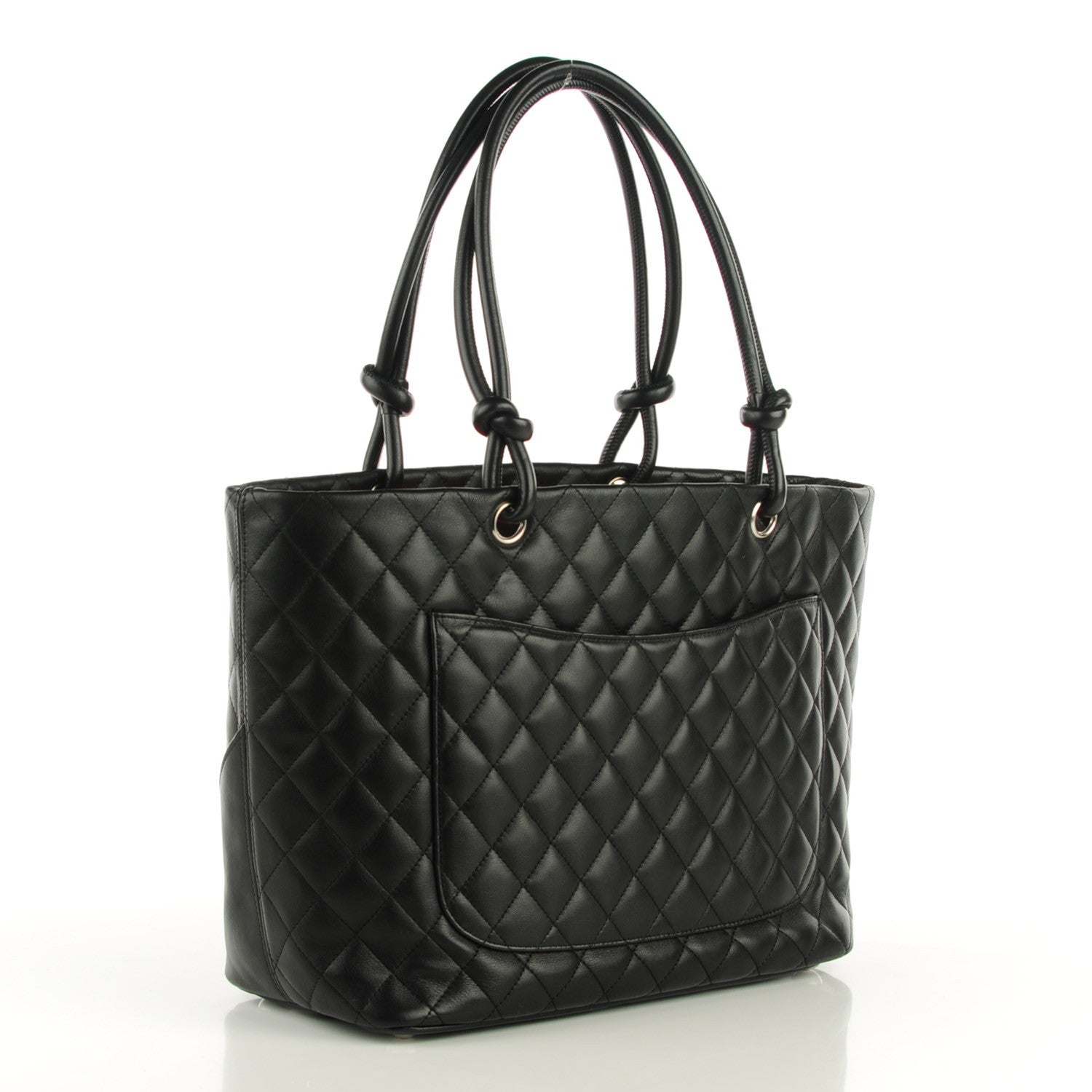 Chanel Calfskin Quilted Large Cambon Tote Black White 3 of 7