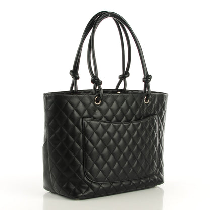 Chanel Calfskin Quilted Large Cambon Tote Black White 3 of 7