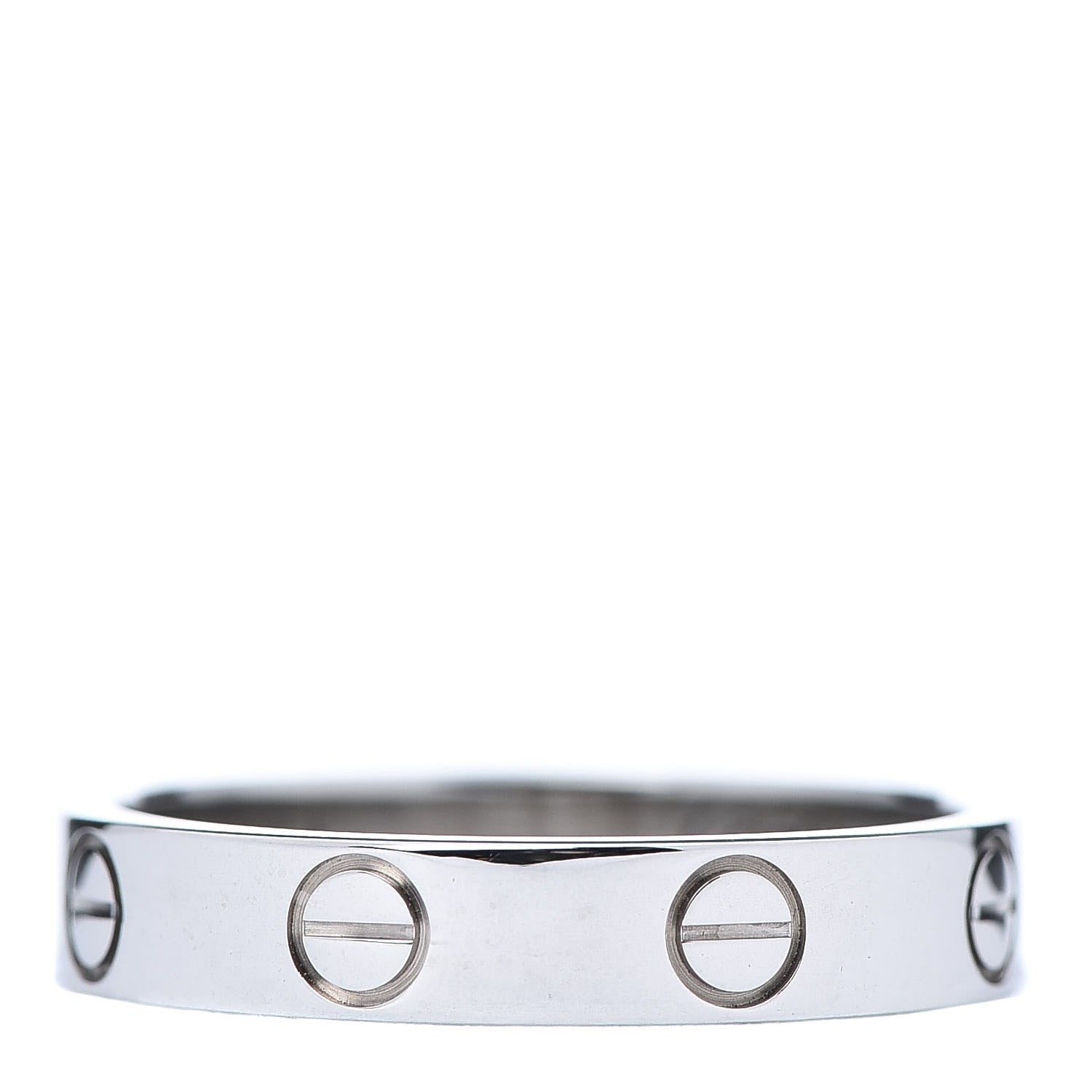 Cartier 18K White Gold 3.5mm LOVE Wedding Band Ring 51 5.75 3 of 5