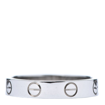 Cartier 18K White Gold 3.5mm LOVE Wedding Band Ring 51 5.75 3 of 5