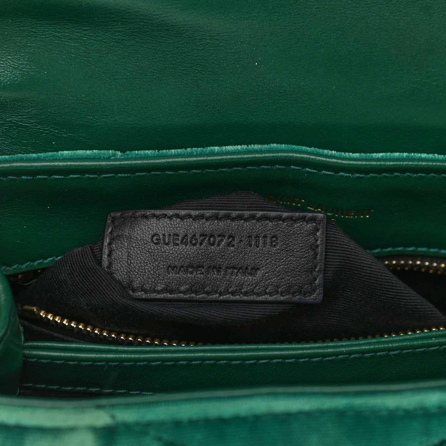Saint Laurent Velvet Y Quilted Monogram Toy Loulou Chain Satchel Green 7 of 13