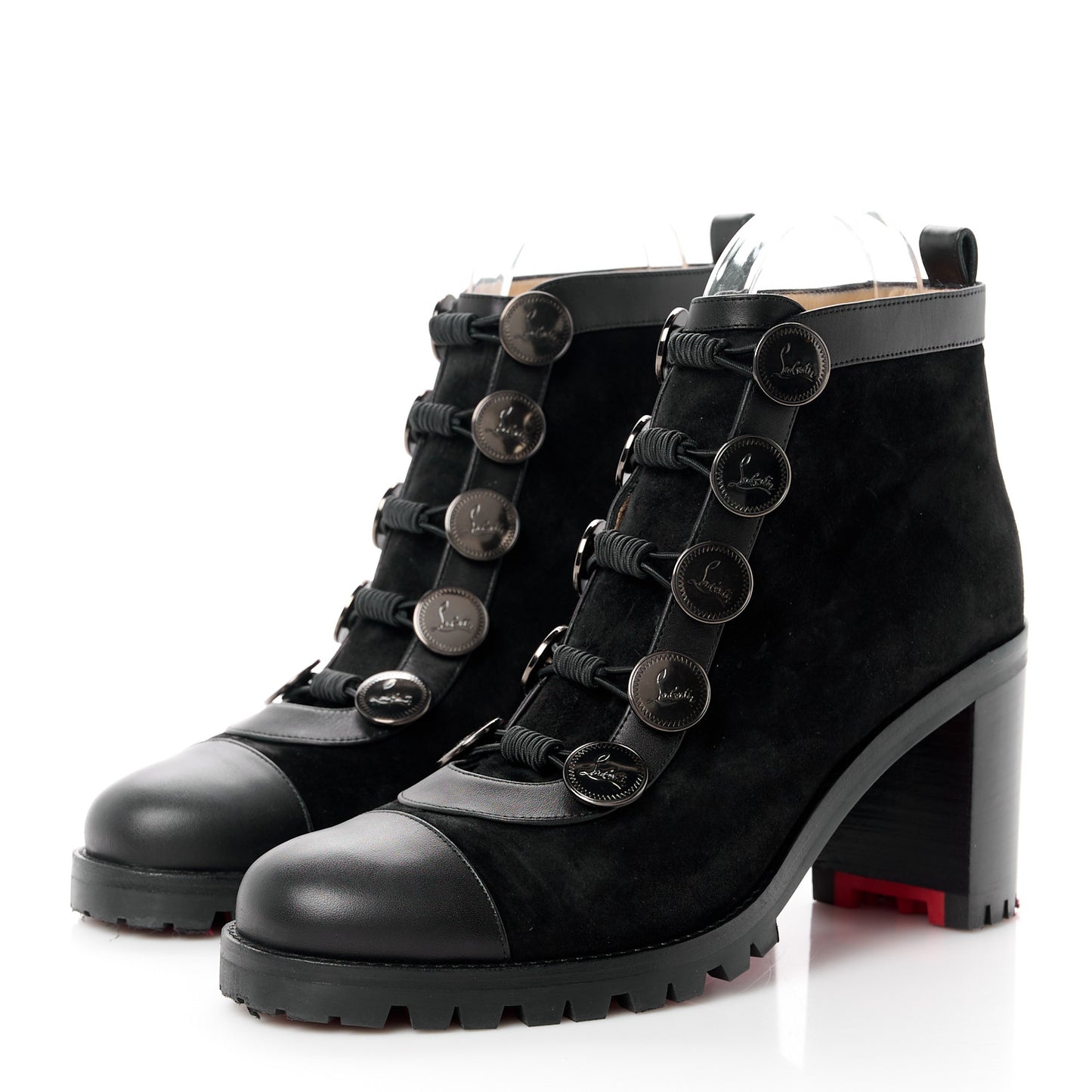 Calfskin Suede Alphabouton 70 Boots 38.5 Black