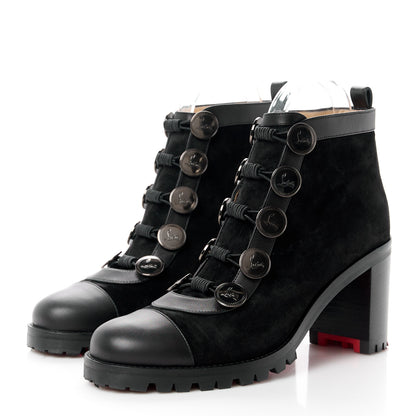 Christian Louboutin Calfskin Suede Alphabouton 70 Boots 38.5 Black 3 of 10
