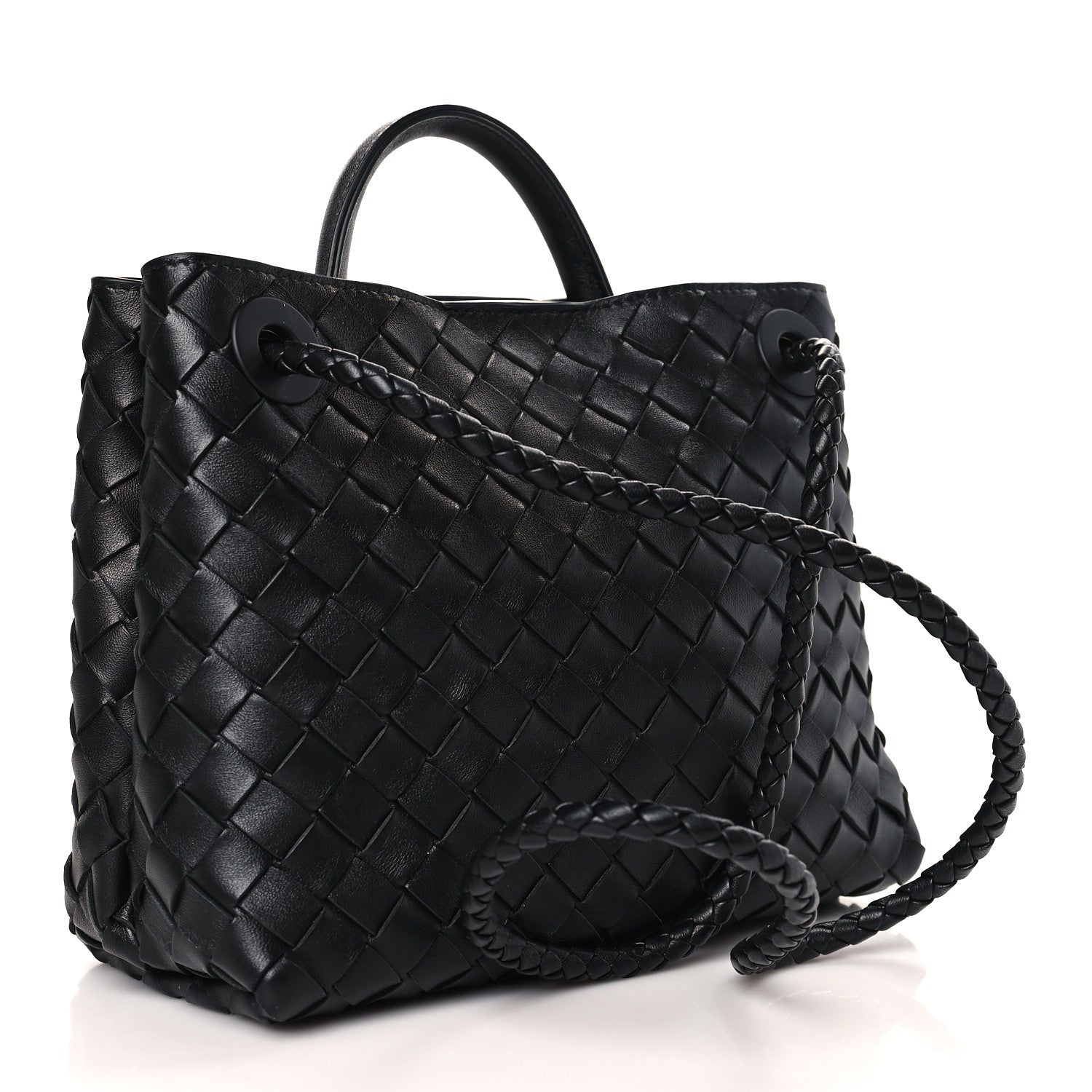 Bottega Veneta Nappa Intrecciato Small Andiamo Shoulder Bag Black 3 of 8