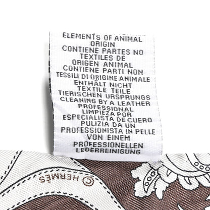Hermes Silk Festival Des Amazones Bandana Fringed Twilly Craie Brun 4 of 6