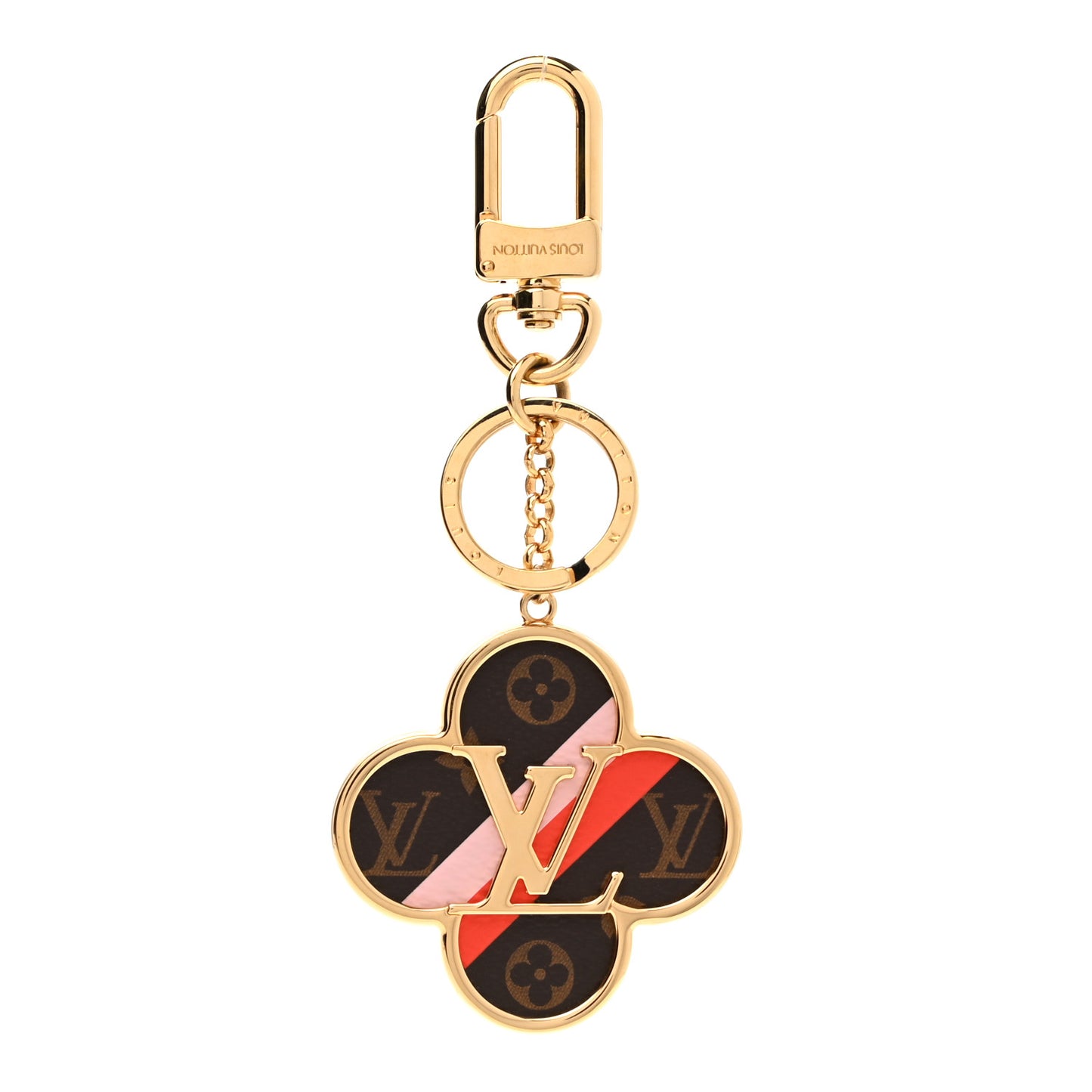 Metal Monogram Into The Flower Bag Charm Key Holder