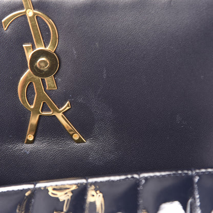 Saint Laurent Patent Matelasse Monogram Vicky Chain Bag Black 7 of 10