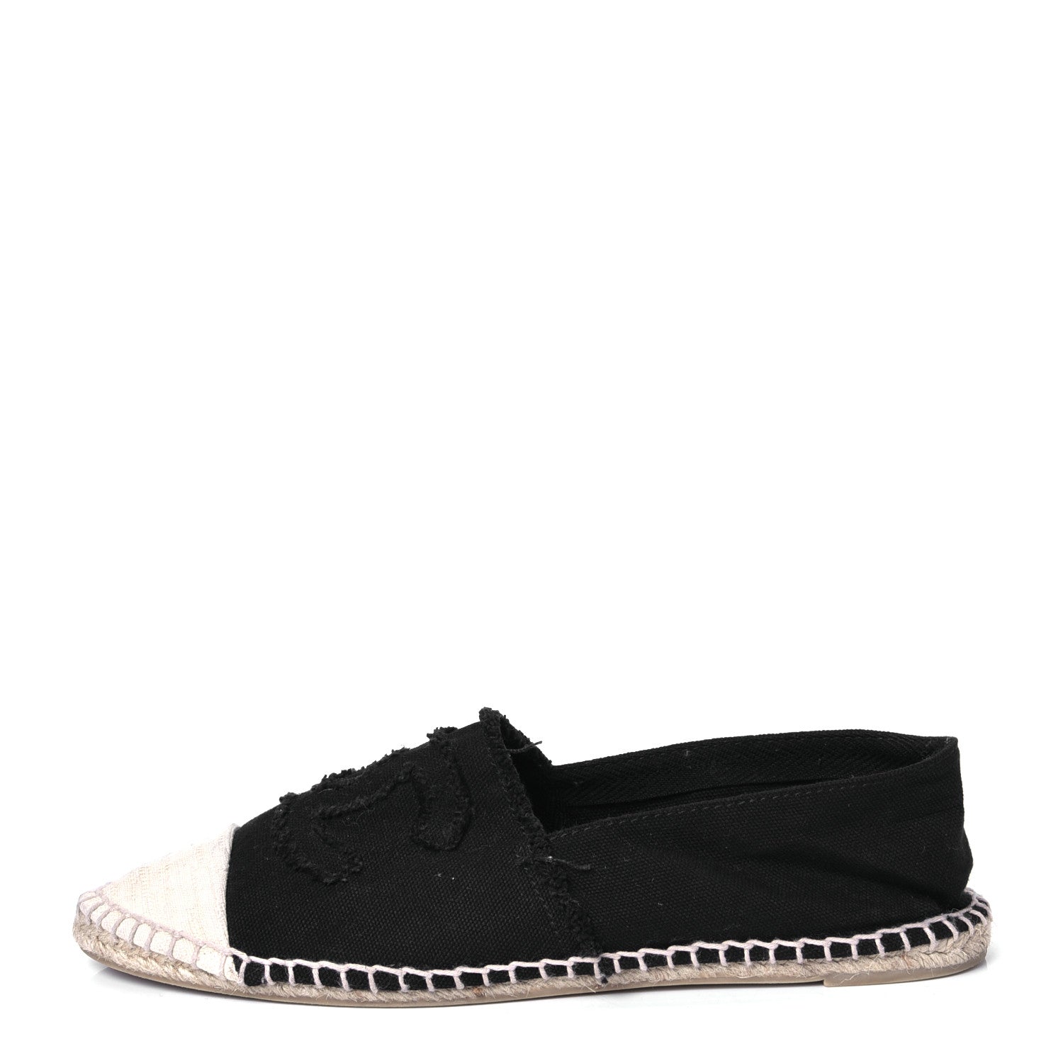 Chanel Linen CC Espadrilles 41 Black White 1 of 4