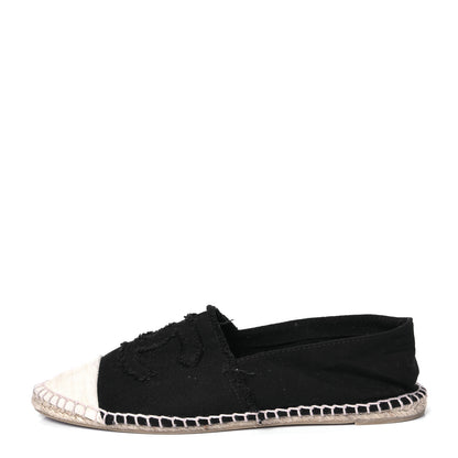 Chanel Linen CC Espadrilles 41 Black White 1 of 4